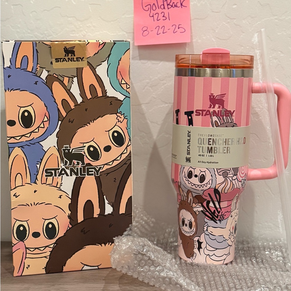 Stanley Pink Tumbler with Fun Design